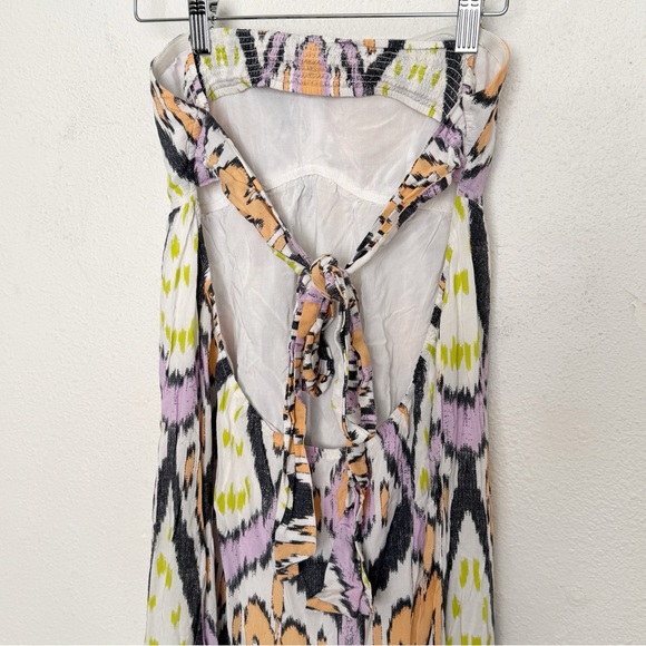 Free People Mojave Aztec Strapless Tie Smocked Open Back Maxi Dress - Picture 6 of 11